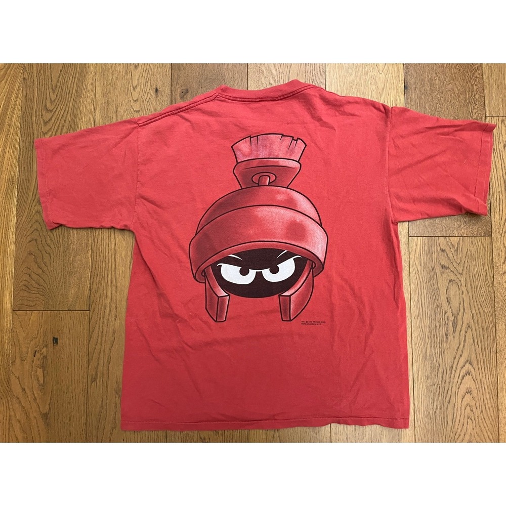 Vintage 1995 Marvin the Martian Martian Wear‎ Red Graphic Shirt XL Changes USA